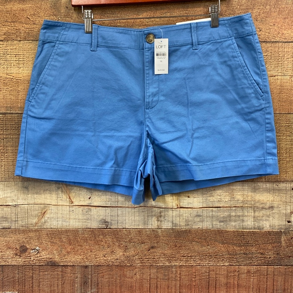 Loft The Washed Twill Short 4” NWT size 14